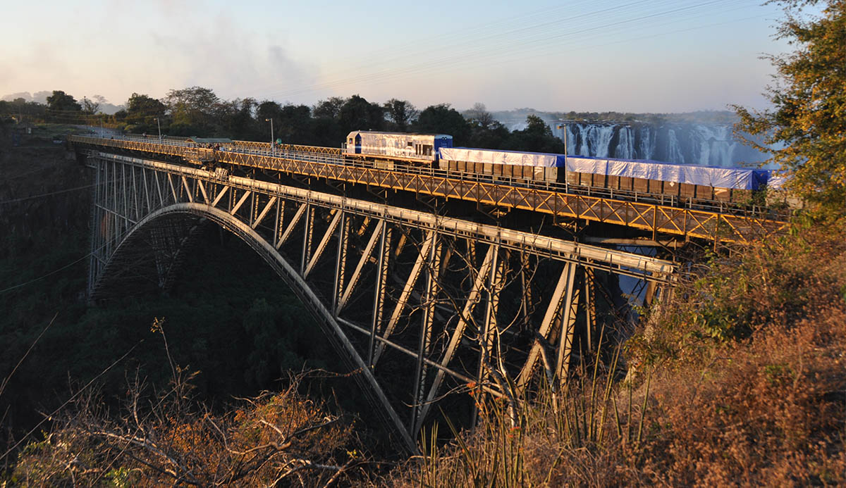 The Victoria Falls bridge between Zimbabwe and Zambia